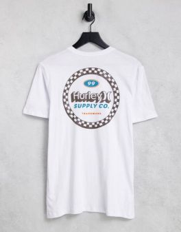 white tshirt with circle print with some design
