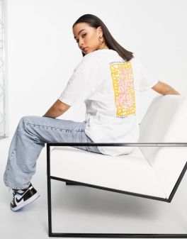 White tshirt with yellow print
