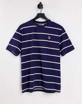 Blue and White Lining Men Tshirt