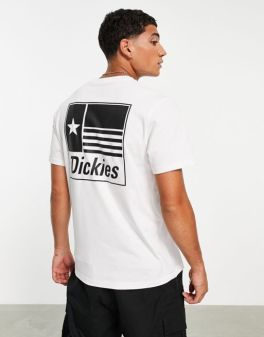 White Tshirt with Black Flag Print