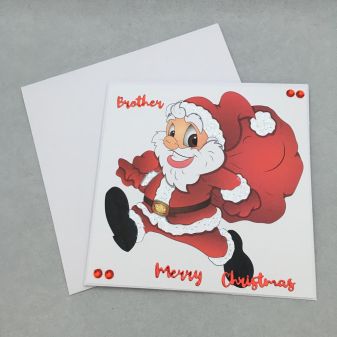 Jolly Santa Christmas Card for Brother